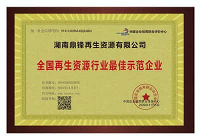 再生資源行業最佳示范企業